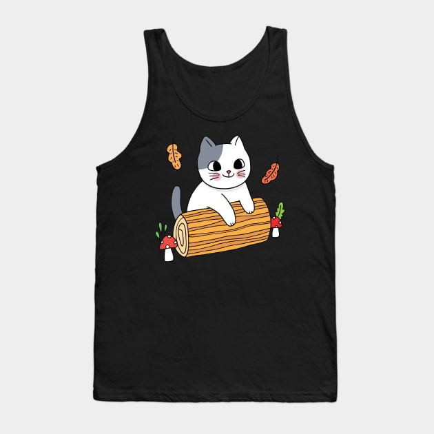 Mushroom Cat Wood Tank Top by stephens69